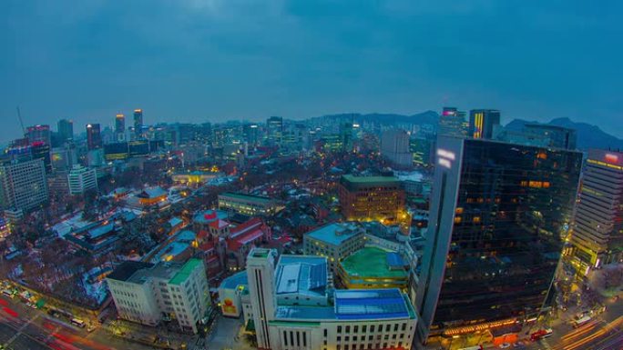 首尔城市灯光与交通