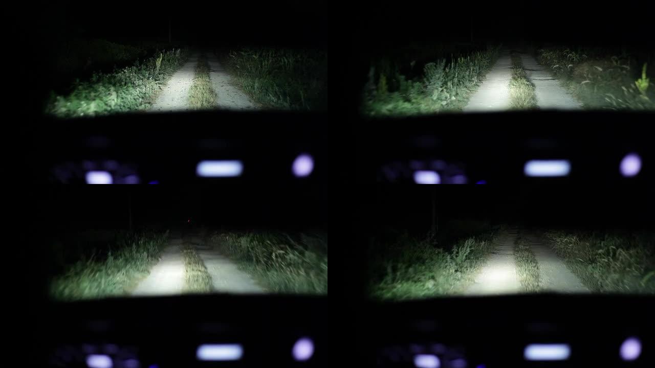 高清：夜间驾驶汽车