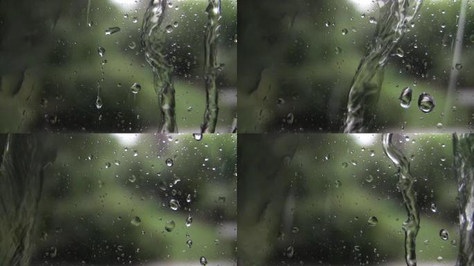雨点落在窗户上雨点落在窗户上下雨玻璃