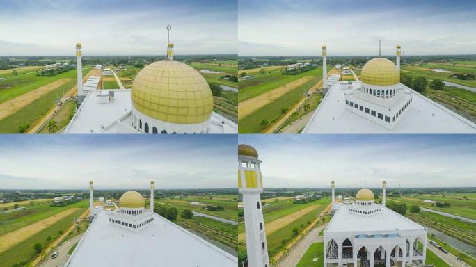 泰国的空中视频清真寺