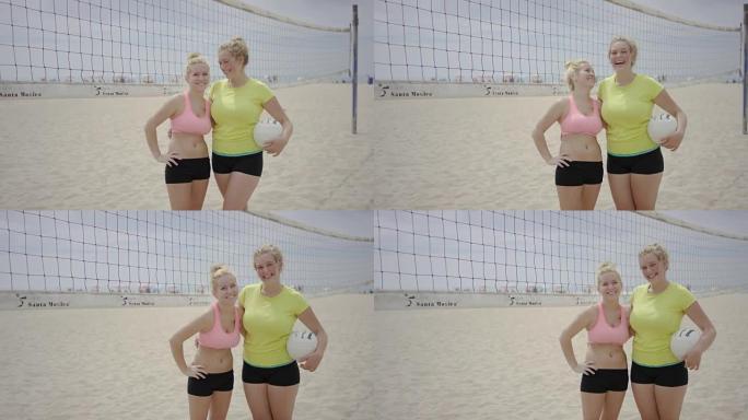 玩沙滩排球的朋友沙滩排球外国人美女比基尼