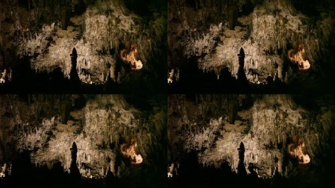 高清视频游客欣赏新墨西哥州卡尔斯巴德洞穴