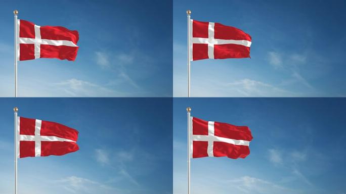 4K丹麦国旗-可循环