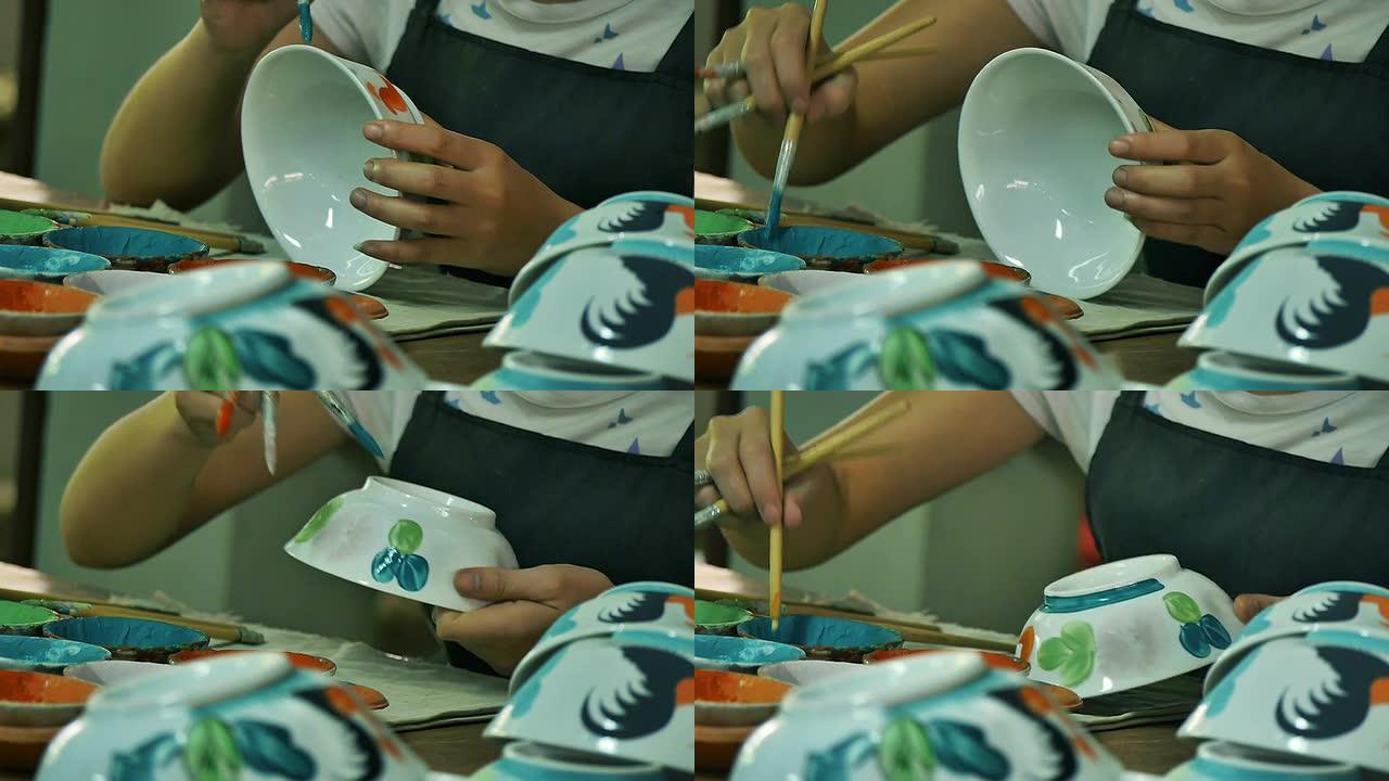南邦省手工陶瓷厂特写展示传承传统