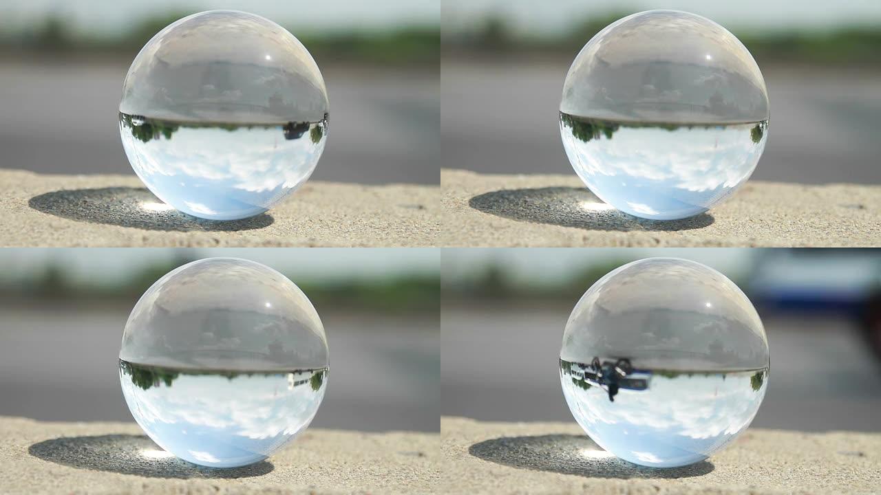 玻璃球，交通车流车辆行驶
