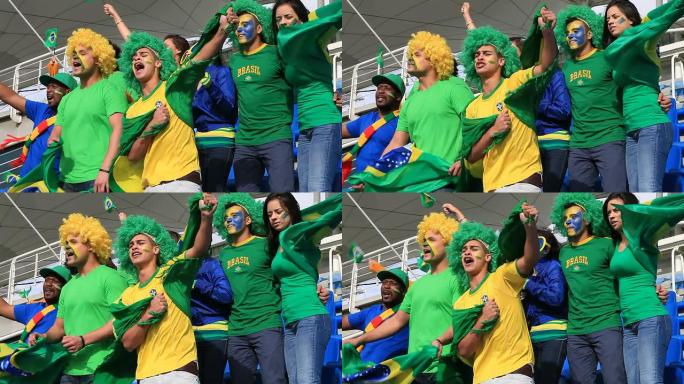 足球迷高唱巴西国歌