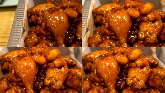 炸鸡配蜂蜜酱-韩国风味