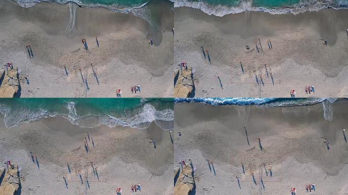 海滩上的游戏时间辽阔大海航拍中国大海沙滩