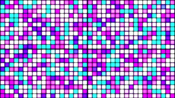 多色正方形的发光网格|颜色随随机生成闪烁效应而变化