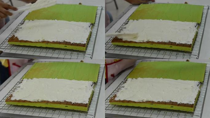 绿色雪纺蛋糕