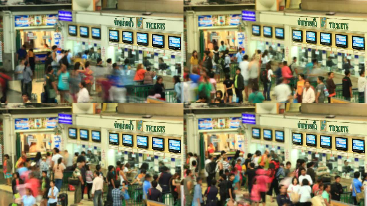 曼谷火车站的人群时差