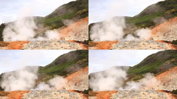 泥浆间歇泉池Dieng Plateau印度尼西亚Wonosobo