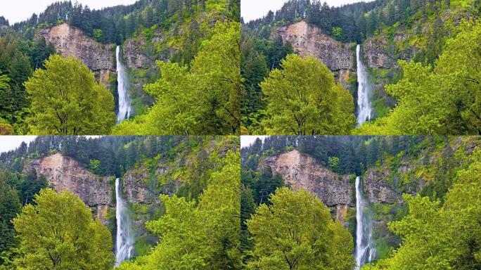 马尼普玛瀑布高山流水绿水青山山崖悬崖