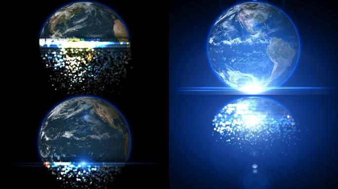 形成地球科技地球粒子晕开地球全息投影
