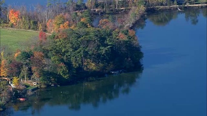 双湖-鸟瞰图-康涅狄格州，利奇菲尔德县，美国