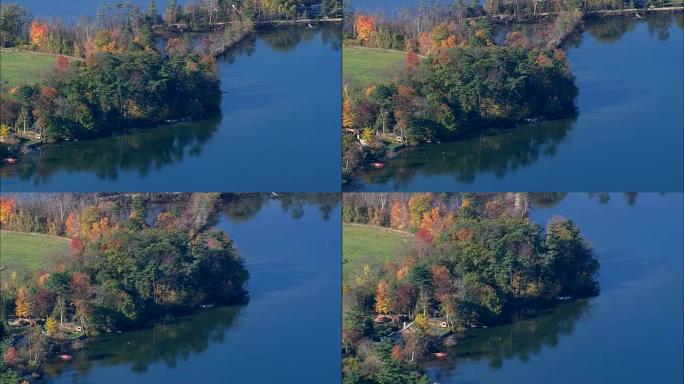 双湖-鸟瞰图-康涅狄格州，利奇菲尔德县，美国