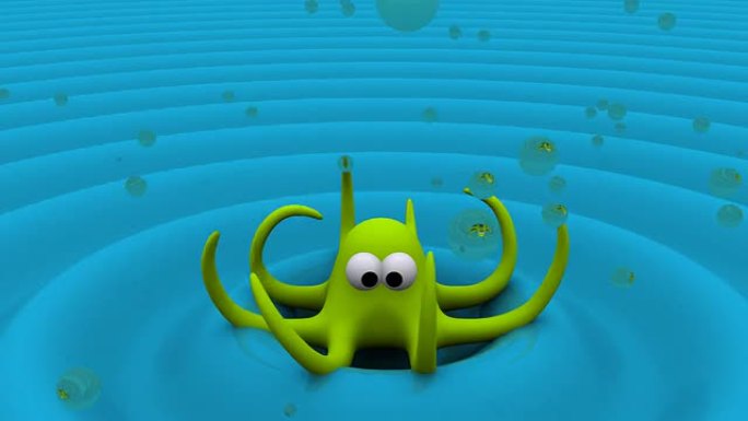 3D章鱼泡泡动画八爪鱼