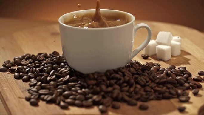 咖啡和方糖精制饮料热咖啡放糖