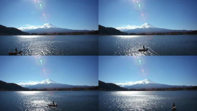 富士山与湖富士山徒步富士山观光湖泊风光