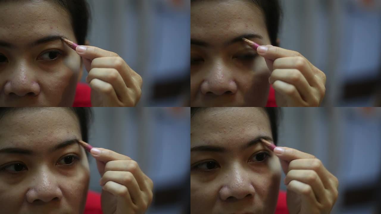亚洲女性画眉毛