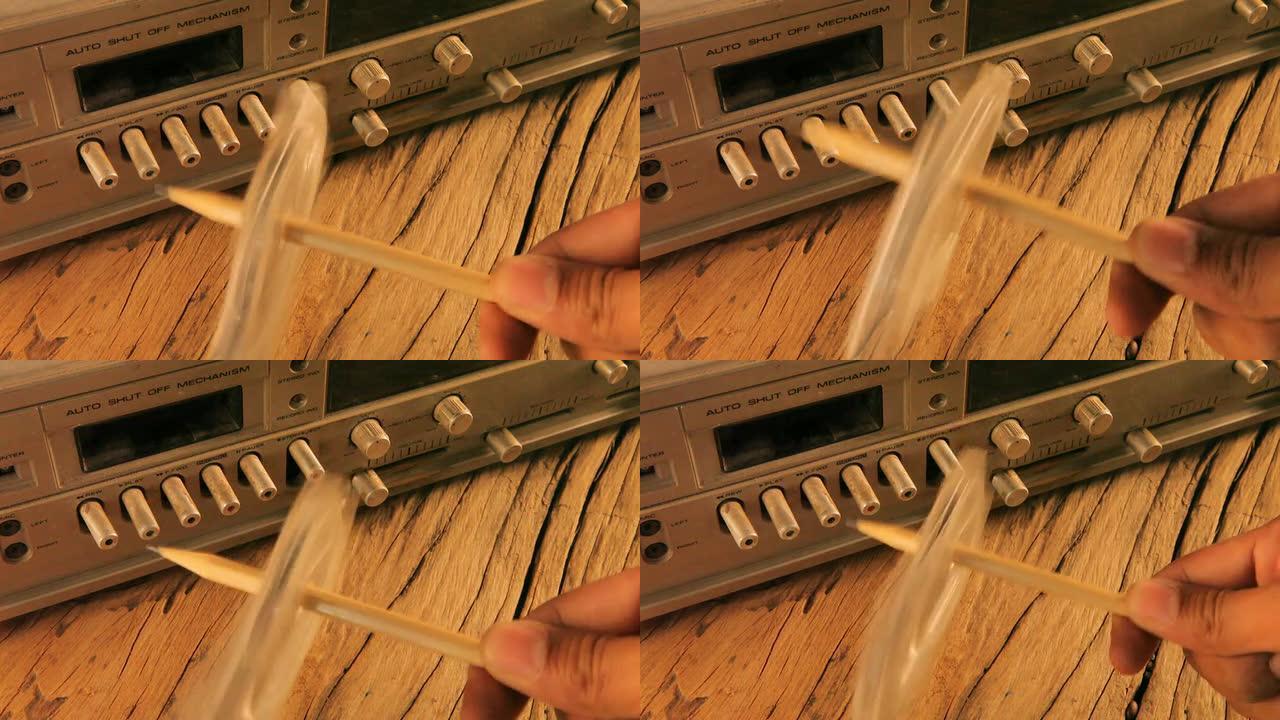 老式盒式磁带和盒式磁带播放机