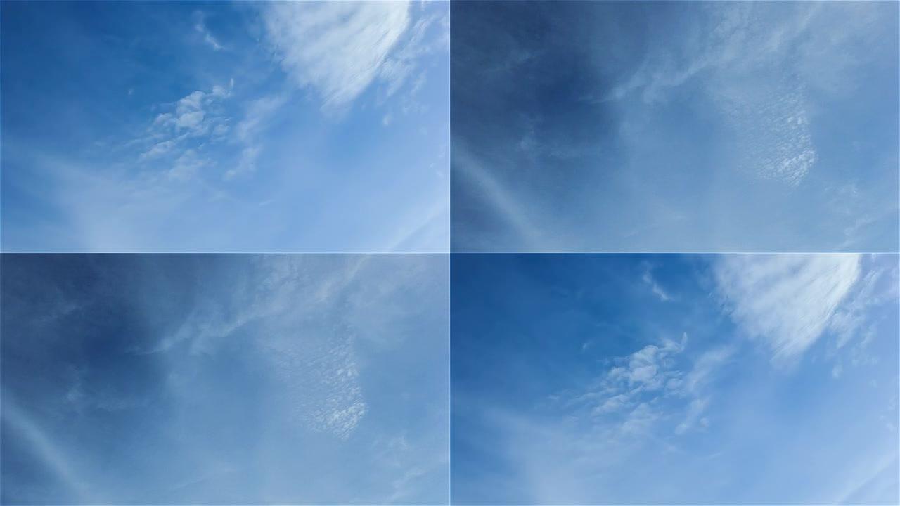 蓝天上的白色卷层云