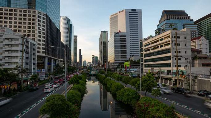 日夜高清延时曼谷市中心卫星喇叭