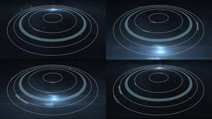 未来主义游戏背景圆形环形运行轨道太空穿梭