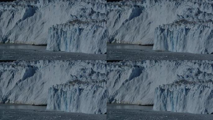 冰尘瀑布冰川崩落冬季景色冰雪融化自然景观