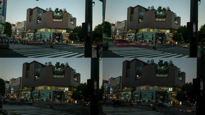 日本原宿区的东京十字路口-股票视频