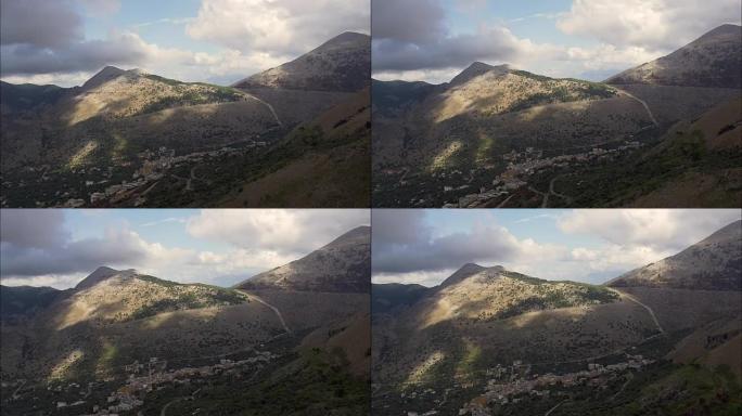 Torretta周围的山脉-鸟瞰图-西西里岛，巴勒莫省，Torretta，意大利