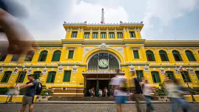 4K延时:越南胡志明行人中央邮局