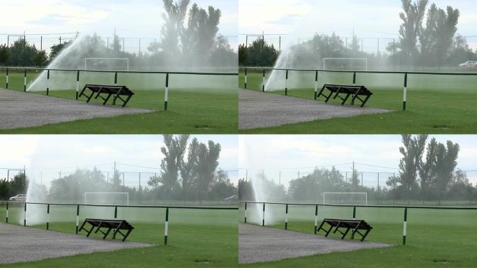 洒水器草地自动喷淋设备草坪浇水视频素材