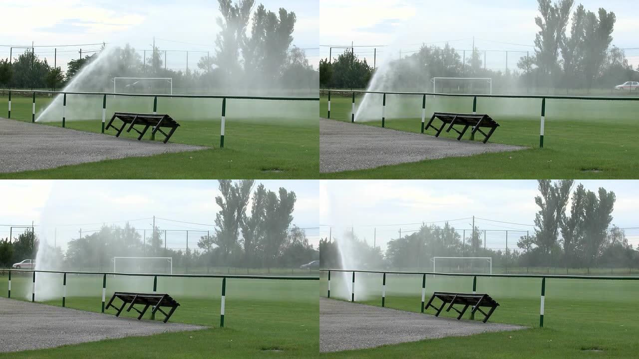 洒水器草地自动喷淋设备草坪浇水视频素材