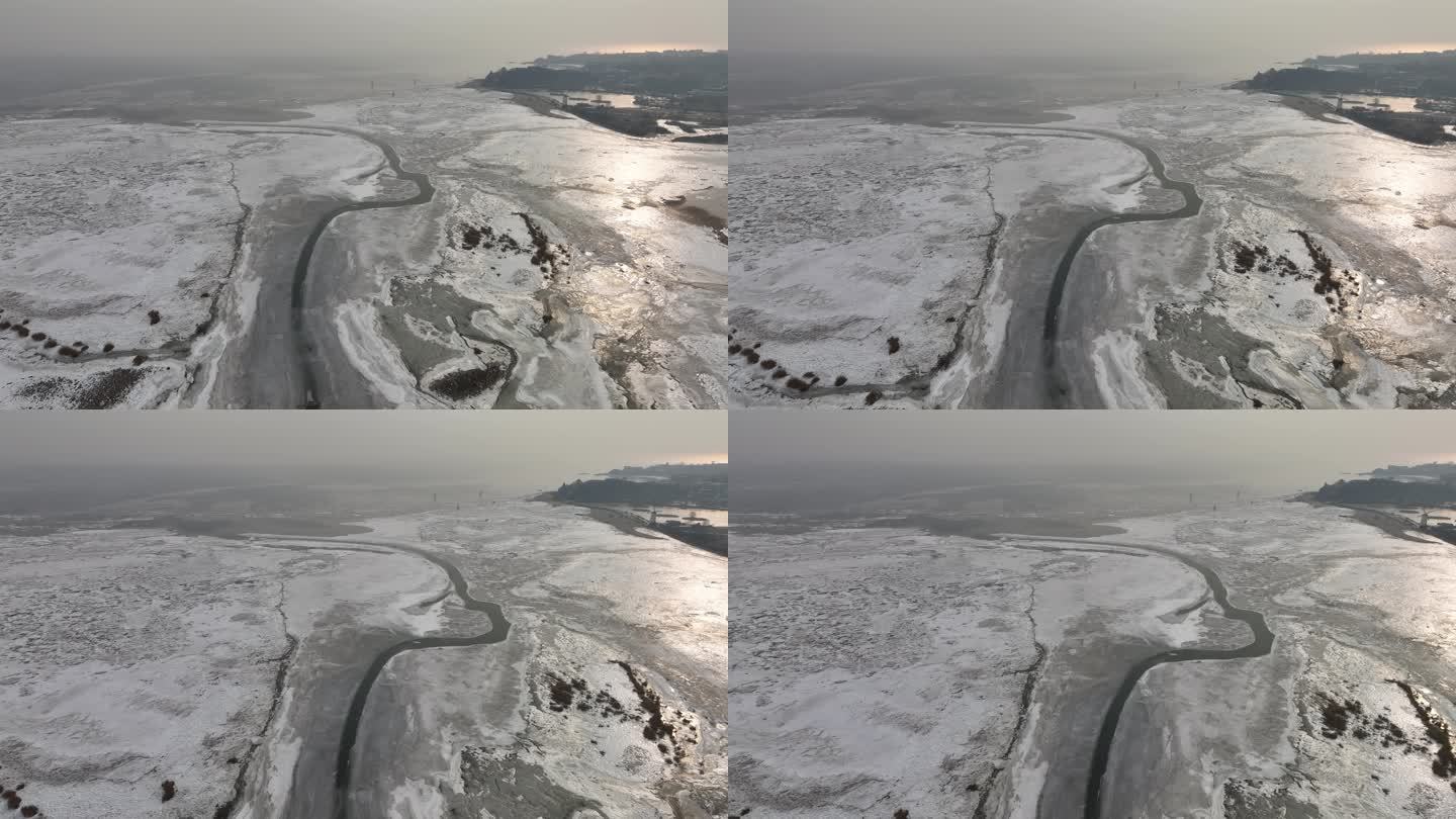 秦皇岛鸽子窝公园附近的海冰风景