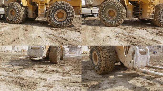 大理石采石场的挖掘机