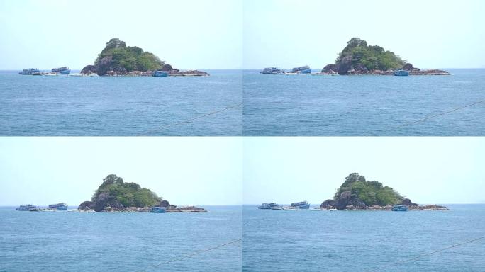岛屿周围的船只旅游岛屿海景