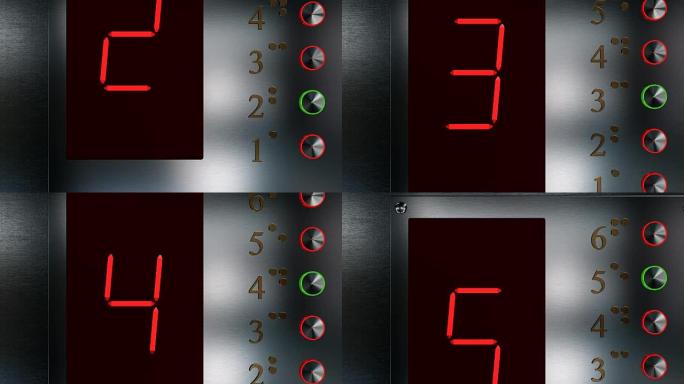 电梯控制面板的特写