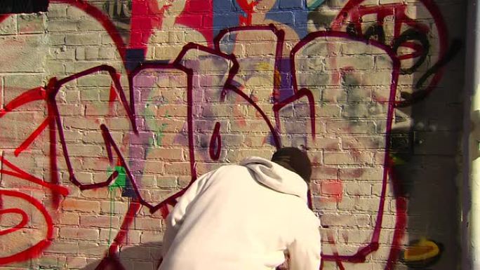 涂鸦艺术家画城墙街头涂鸦涂鸦文化