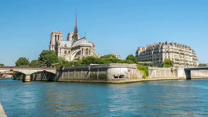 高清延时：法国巴黎圣母院