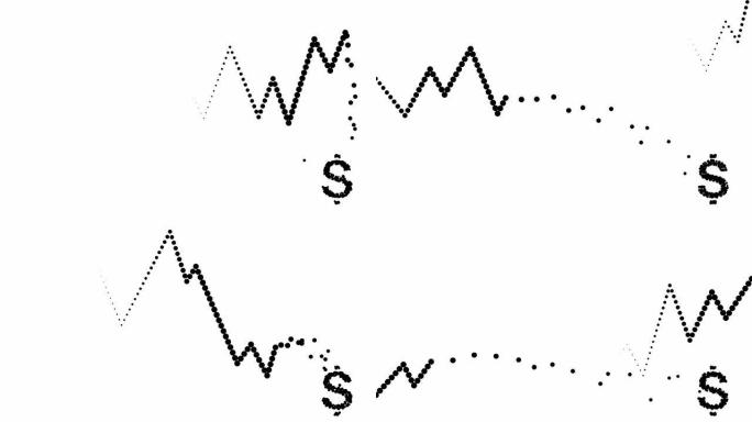 积极/持续趋势图-美元图标，纯黑点（循环）