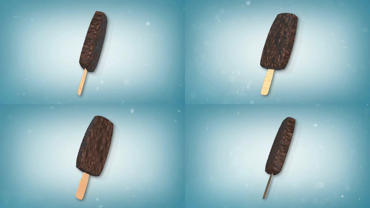 巧克力冰淇淋棒三维3d冷饮