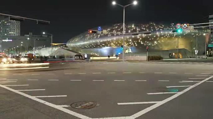 延时-首尔东大门的交通