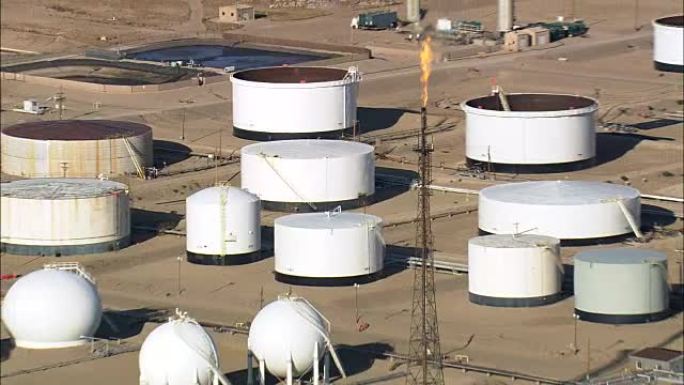 卡斯珀炼油厂-鸟瞰图-怀俄明州，纳特罗纳县，美国