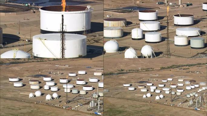 卡斯珀炼油厂-鸟瞰图-怀俄明州，纳特罗纳县，美国