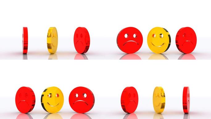 3D快乐和悲伤的脸