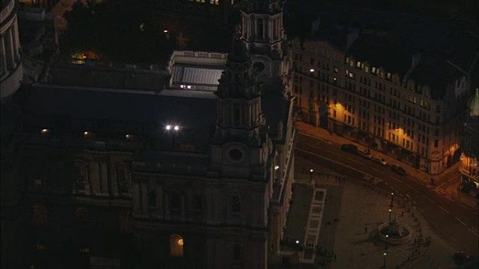 夜间圣保罗-鸟瞰图-英国，大伦敦，伦敦市，英国