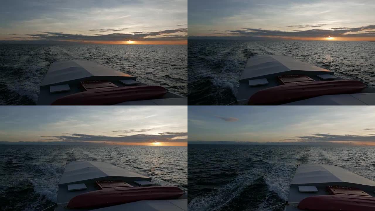 Philippines banca boat, sailing, sunset