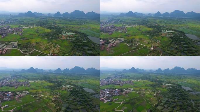 日落的喀斯特地区。