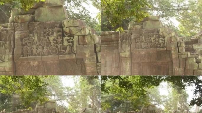 吴哥窟的石刻吴哥窟柬埔寨佛教宗教信仰